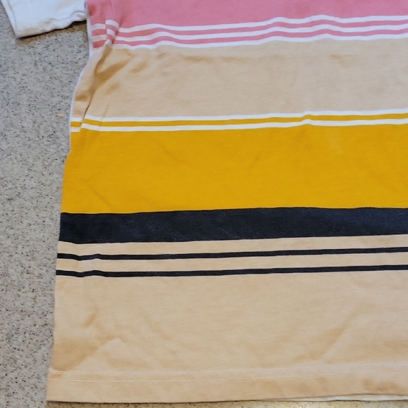 Carter's Colorful Striped Polo Shirt - White, Pink, Yellow Size 5T - Picture 5 of 7